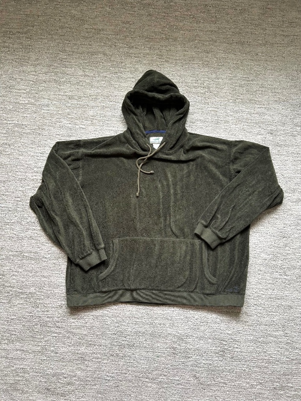 Mens Horny Toad Dark Green Fleece Hooded Pullover Sweatshirt Large